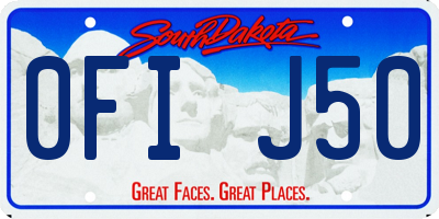 SD license plate 0FIJ50