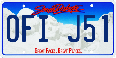 SD license plate 0FIJ51