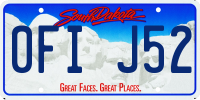 SD license plate 0FIJ52