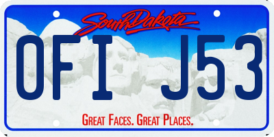 SD license plate 0FIJ53