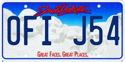 SD license plate 0FIJ54