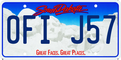 SD license plate 0FIJ57