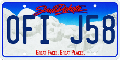 SD license plate 0FIJ58