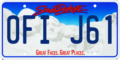 SD license plate 0FIJ61