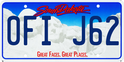 SD license plate 0FIJ62