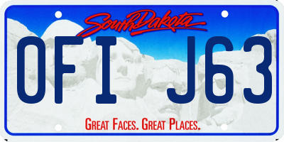 SD license plate 0FIJ63