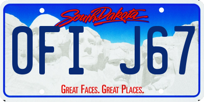 SD license plate 0FIJ67