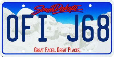 SD license plate 0FIJ68