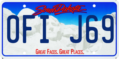 SD license plate 0FIJ69