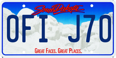 SD license plate 0FIJ70