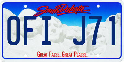 SD license plate 0FIJ71