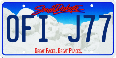 SD license plate 0FIJ77