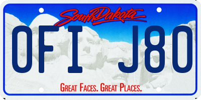 SD license plate 0FIJ80