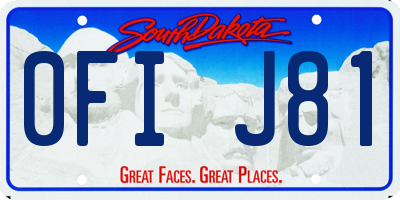 SD license plate 0FIJ81