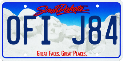 SD license plate 0FIJ84