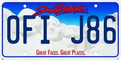SD license plate 0FIJ86