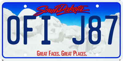 SD license plate 0FIJ87