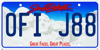 SD license plate 0FIJ88