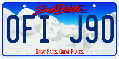SD license plate 0FIJ90