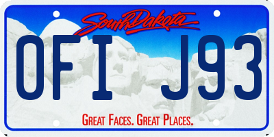 SD license plate 0FIJ93