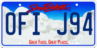 SD license plate 0FIJ94