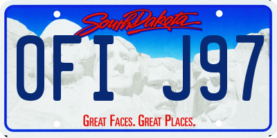 SD license plate 0FIJ97