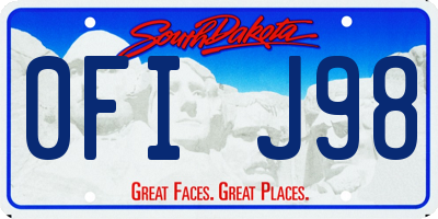 SD license plate 0FIJ98