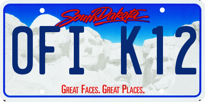 SD license plate 0FIK12