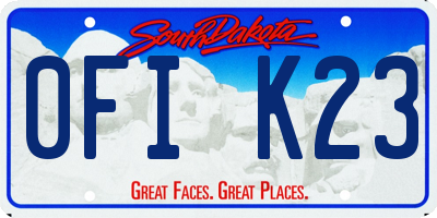 SD license plate 0FIK23