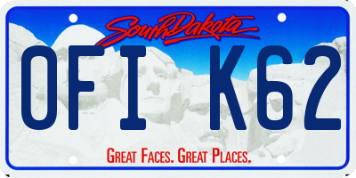 SD license plate 0FIK62