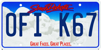 SD license plate 0FIK67