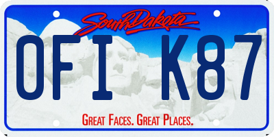 SD license plate 0FIK87