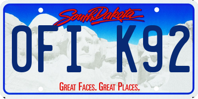 SD license plate 0FIK92