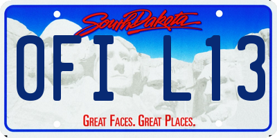 SD license plate 0FIL13