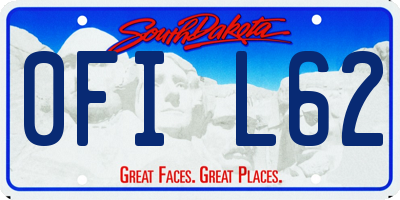 SD license plate 0FIL62