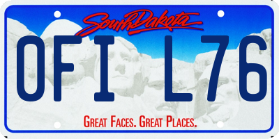 SD license plate 0FIL76