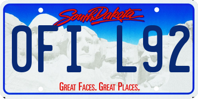 SD license plate 0FIL92