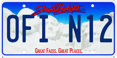 SD license plate 0FIN12