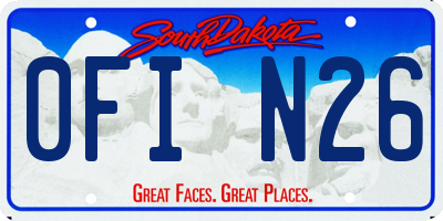 SD license plate 0FIN26