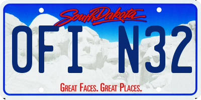 SD license plate 0FIN32
