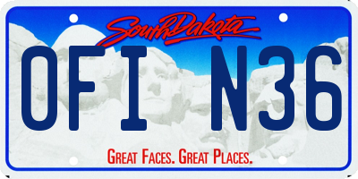 SD license plate 0FIN36