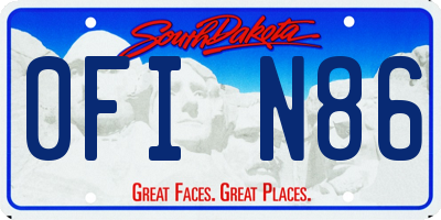 SD license plate 0FIN86