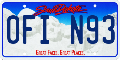 SD license plate 0FIN93