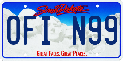 SD license plate 0FIN99
