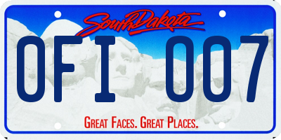 SD license plate 0FIO07