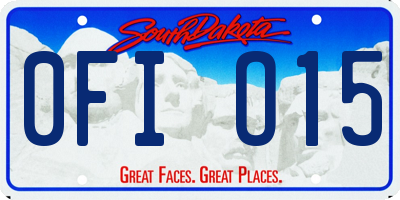 SD license plate 0FIO15