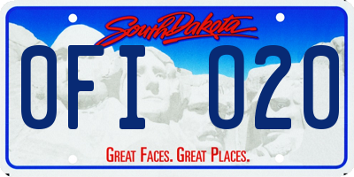 SD license plate 0FIO20