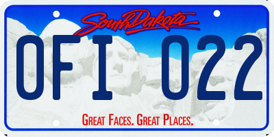 SD license plate 0FIO22