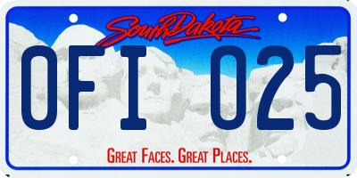 SD license plate 0FIO25