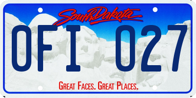 SD license plate 0FIO27